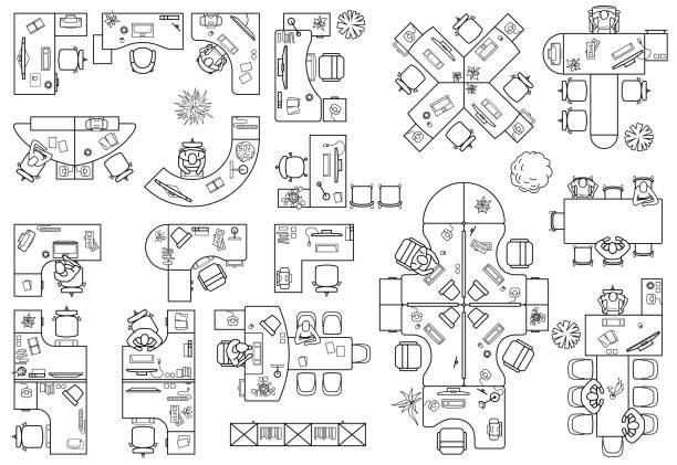 Hydraulics & sanitary symbols DWG: plumbing fixtures & piping