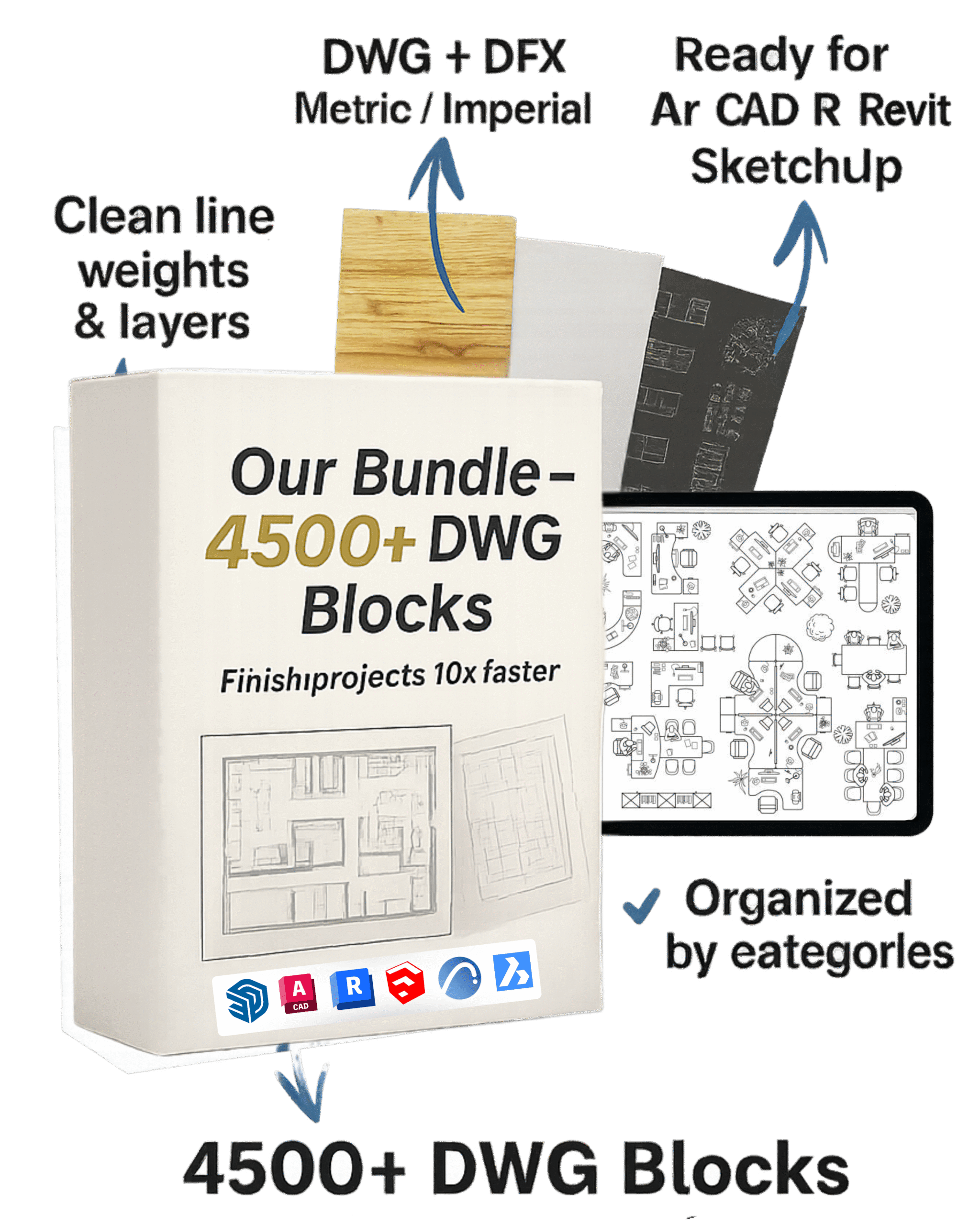 DWG Blocks bundle preview mockup