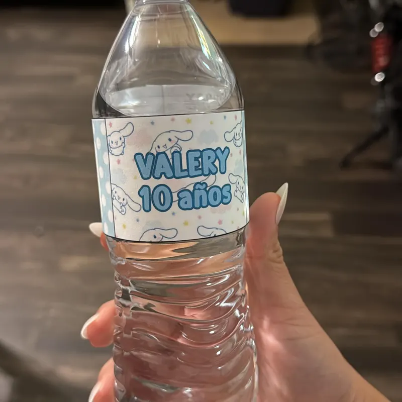 Water bottle label printed