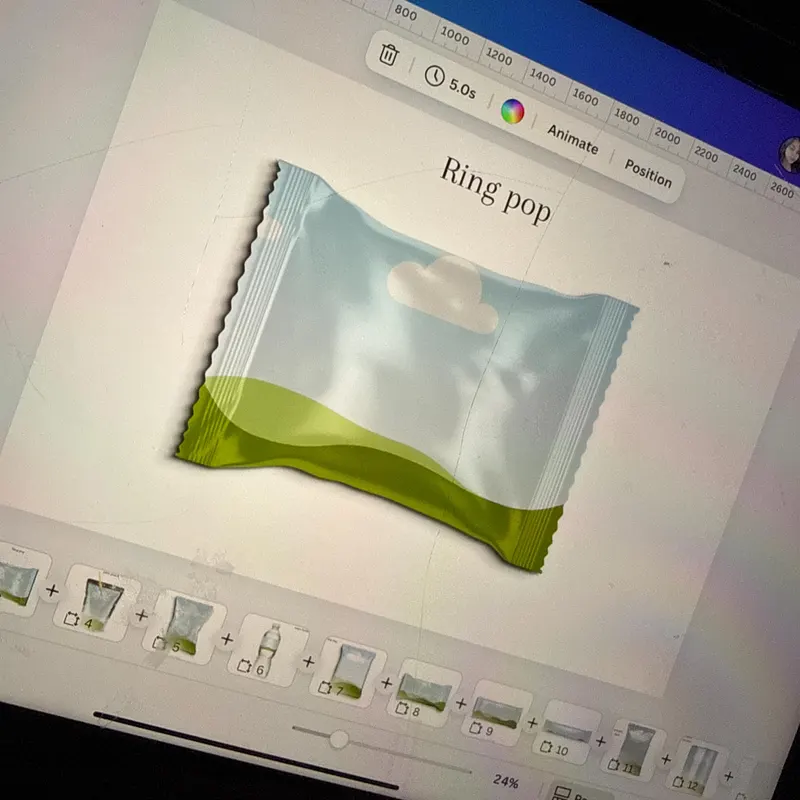 Ring pop wrapper mockup in Canva