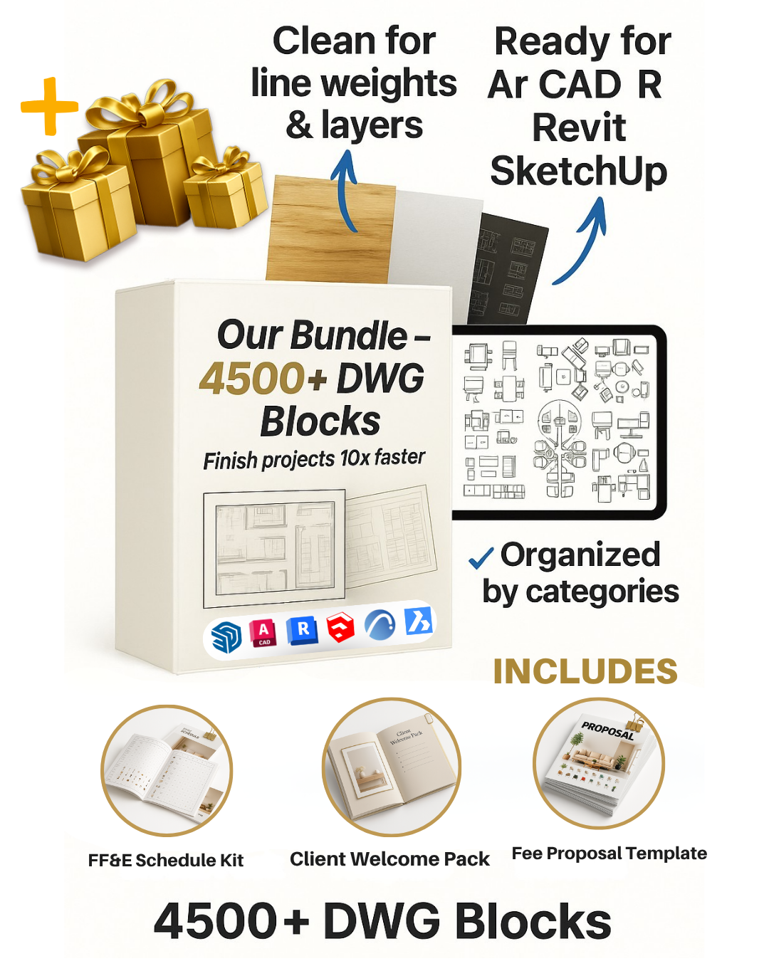 DWG Blocks bundle preview mockup