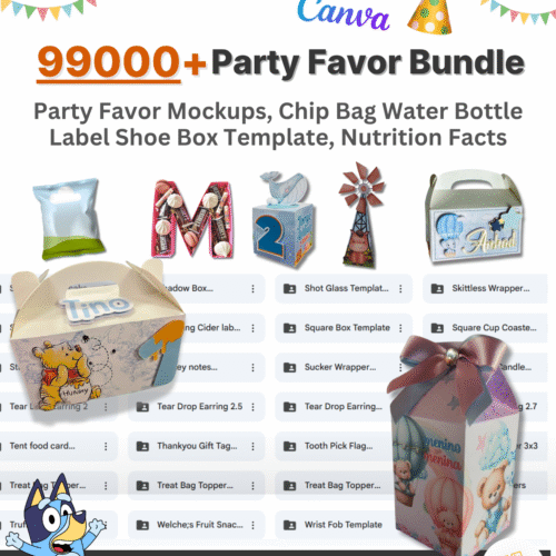 Party favor template bundle