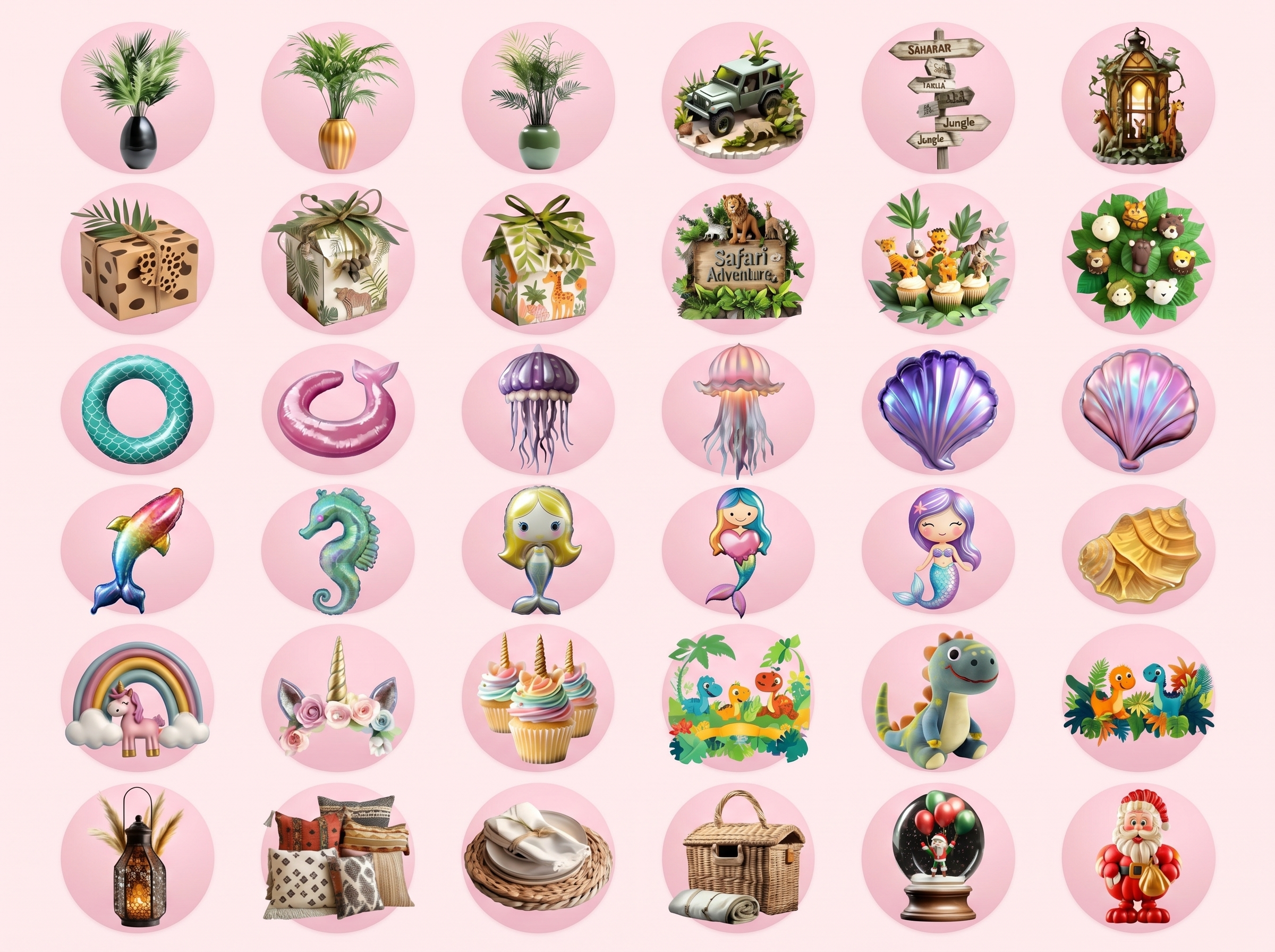Themed Party Decorations mockups